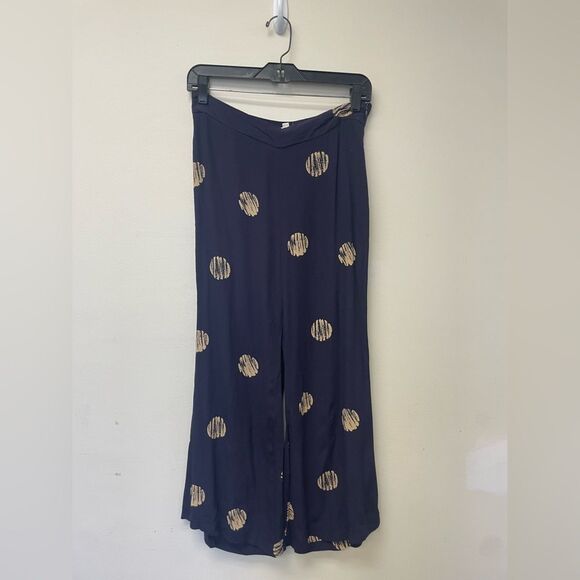 silence + noise extreme kick flare navy polka dot pant sz 4 - Picture 1 of 8
